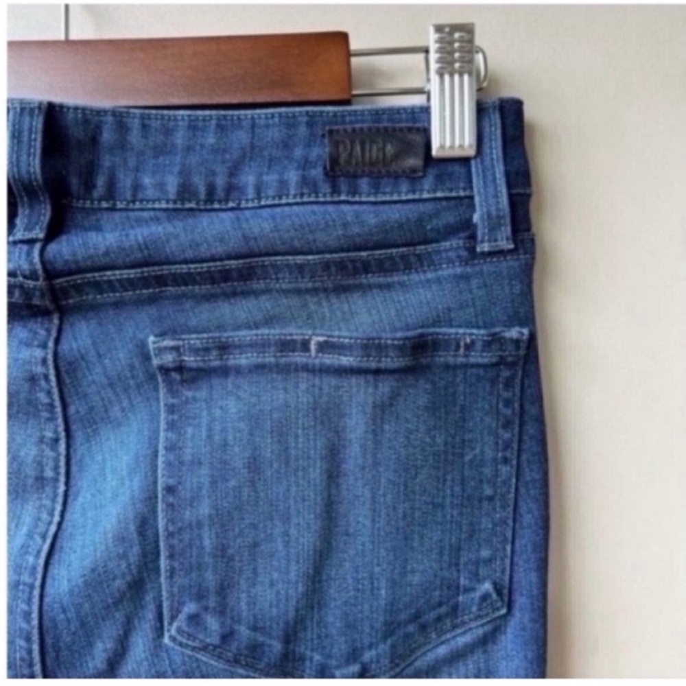 Paige Indigo Zip Front Skinny Jeans Denim Pants Size 28 Blue Wash - Picture 4 of 10